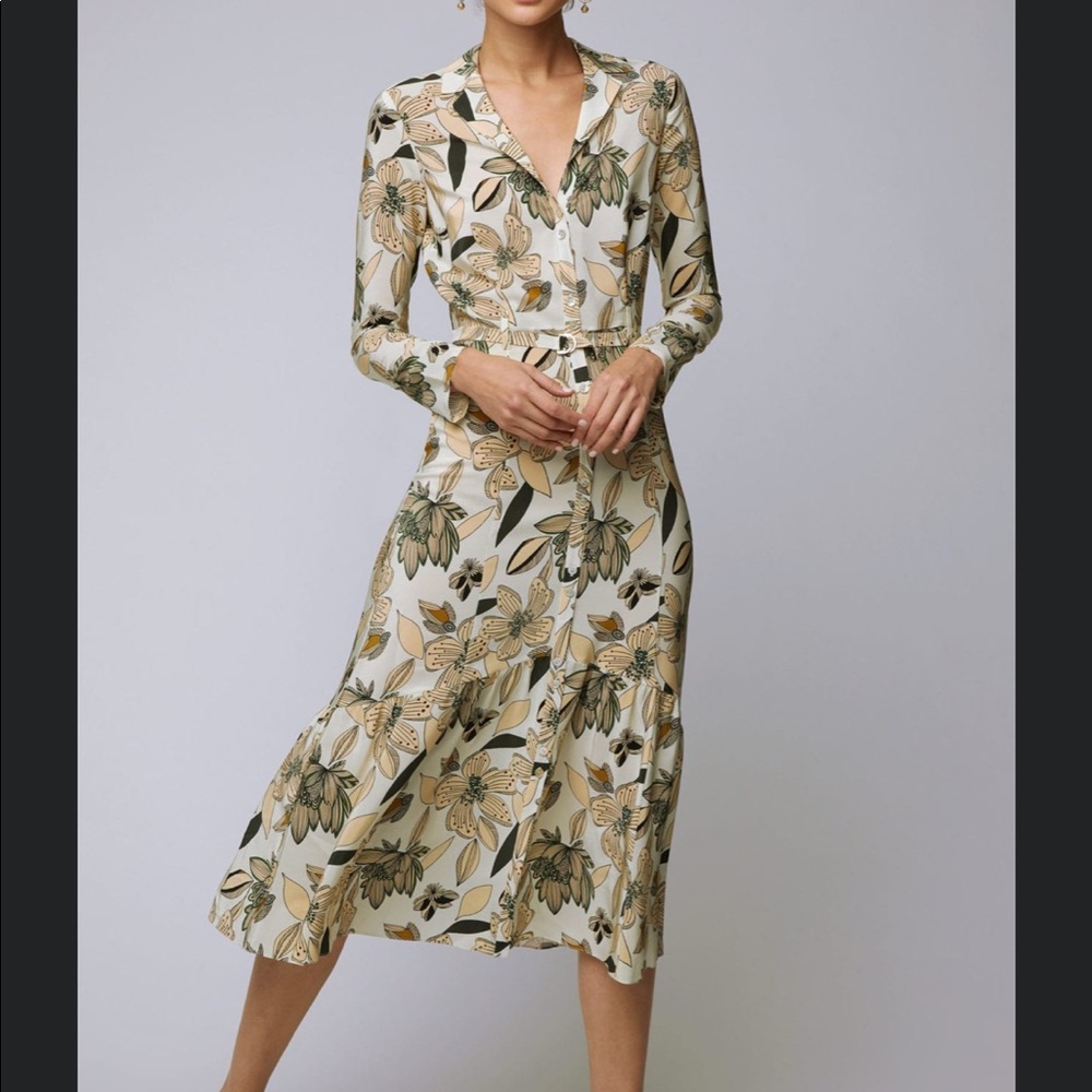 NWT. Becken silk button down dress. 100% silk.